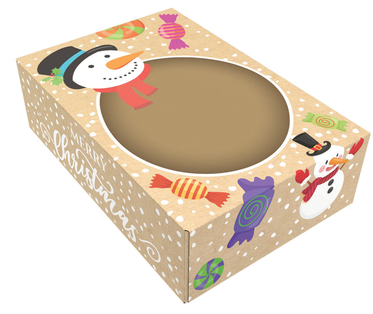 Christmas Printed Cookie & Desert Disposable Containers w/ Transparent Window