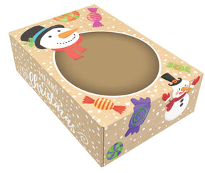 Christmas Printed Cookie & Desert Disposable Containers w/ Transparent Window