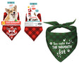 Christmas Printed Plaid Dog & Puppy Bandanas - Green