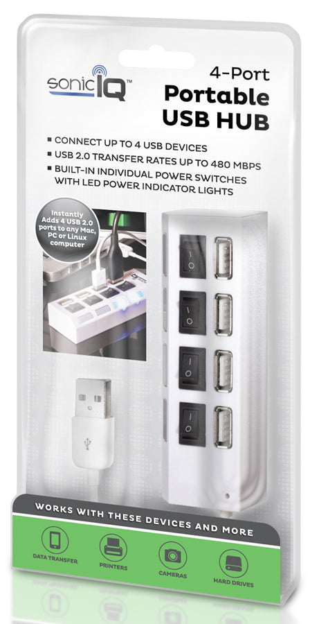Sonic IQ 4 Port Portable USB Hub