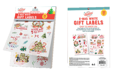 50-Piece Christmas Printed Sticker Sheets