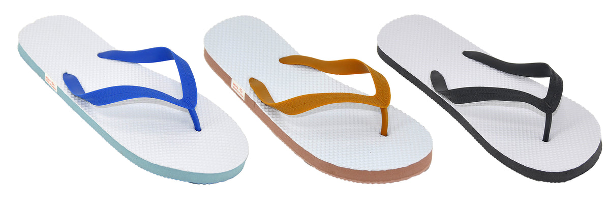 Men's Flip Flops w/ Ribbed Footbed