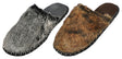 Men's Faux Fur Mule Bedroom Slippers w/ Sherpa Footbed