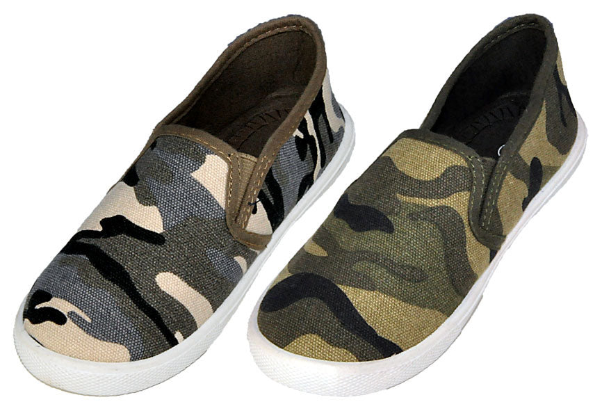Boy's Slip-On Sneakers w/ Camo Print