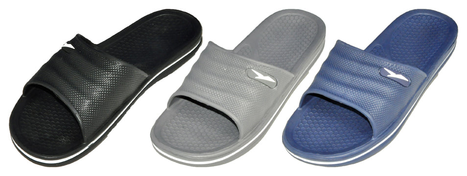 Men's Slide Sandals w/ Soft Footbed & Embellishment