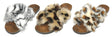 Women's Faux Fur Siena Sandals w/ Leopard & Tiger Print