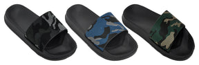 Boy's Slide Sandals - Black w/ Urban Camo Prints