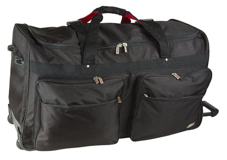 Collapsible Rollaboard Duffle Bags w/ Telescopic Handle - Black