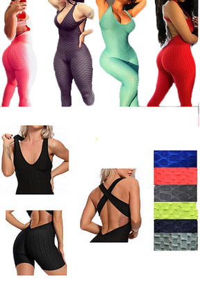 Women's Jacquard Anti-Cellulite Yoga Rompers