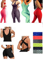Women's Jacquard Anti-Cellulite Yoga Rompers