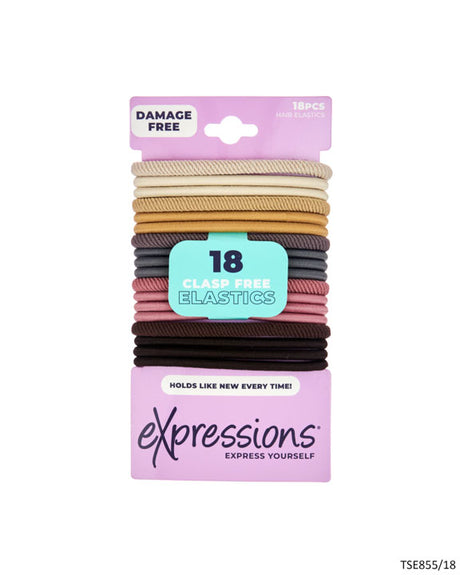Textured Ponyo Hair Elastics - Pastel Colors - 18-Pack