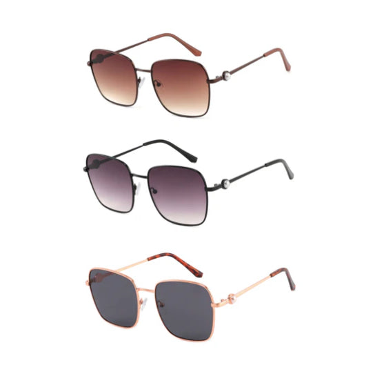 Men & Women's Square Frame Sunglasses w/ UV Protection - Bronze, Black, & Rose Gold Frame
