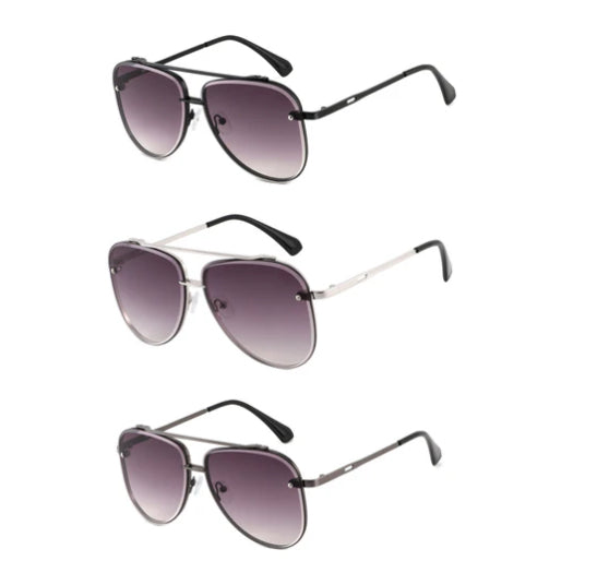 Men & Women's Round Frame Sunglasses w/ UV Protection - Thin Frames