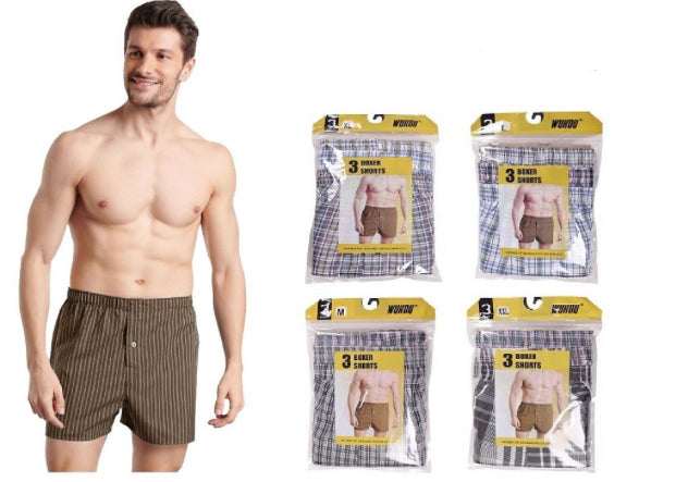 Men's Plaid Boxer Shorts - 3-Pack - Choose Your Size(s)