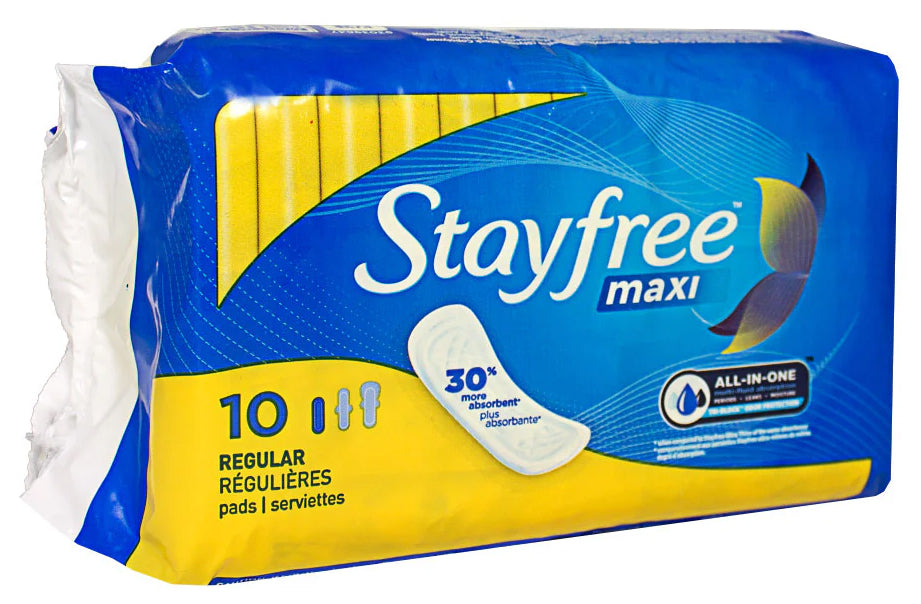 Stayfree Regular Maxi Pads - 10-Packs