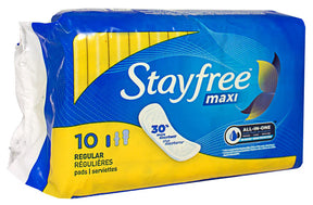 Stayfree Regular Maxi Pads - 10-Packs