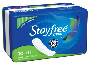 Stayfree Super Maxi Pads - 10-Packs