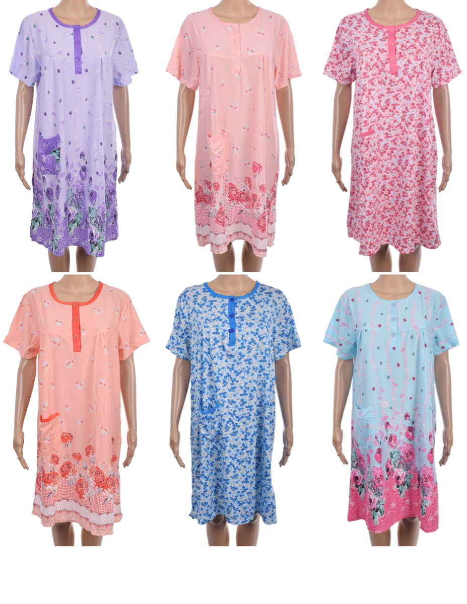 Women's Printed Short Sleeve Nightgowns - Regular & Plus Sizes (Medium-3XL)