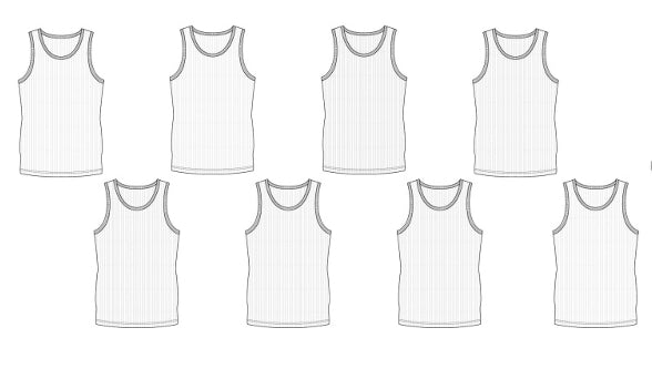 Boy's Classic A-Shirts - White - 8-Pack