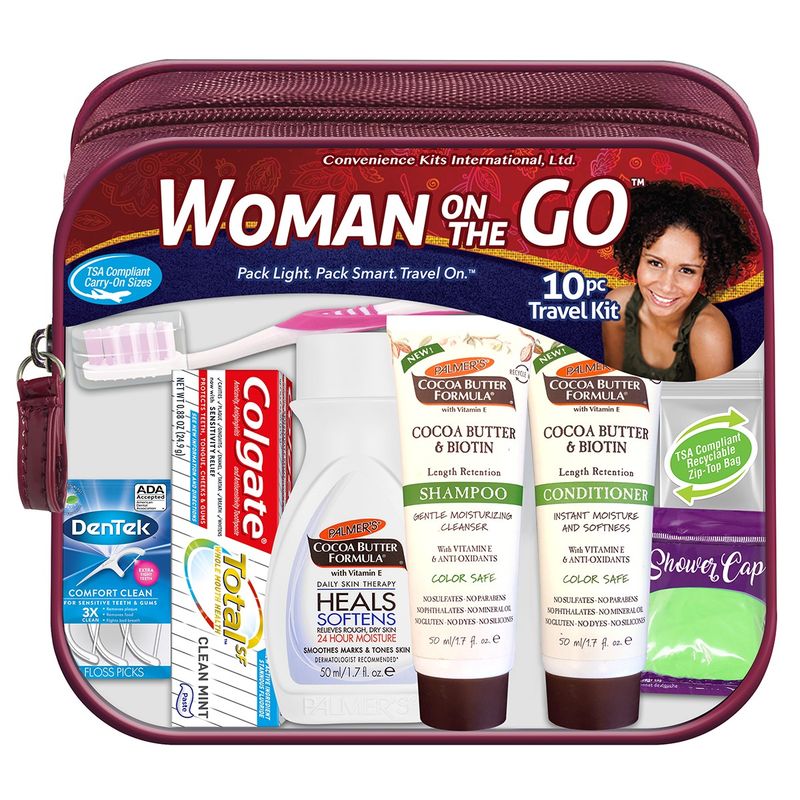 10 PC. Women's Multicultural Grooming & Hygiene Travel Kit