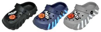 Boy's Sports Bubble Clogs w/ Basketball Patch & Adjustable Heel Strap