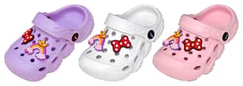Toddler Girl's Bubble Clogs w/ Rainbow & Minnie Mouse Bow Patch