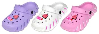 Girl's Bubble Clogs w/ Girl Power & Diamond Patch