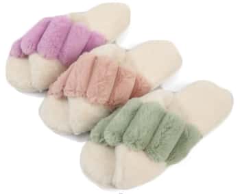 Women's Siena Sherpa Bedroom Slippers w/ Soft Footbed - Assorted Colors - Choose Your Size(s)