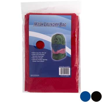 Laundry Bag Mesh W/drawstring 24x36 3asst Colors/cleaning Pb Insert/black-blue-red