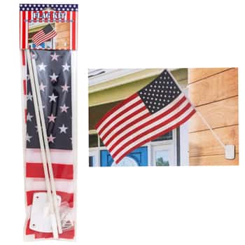 Flag Kit American 30.25x16.2in Flag W/31in K/d Pole & 4pc Screw& 4pc Bolts Pbh