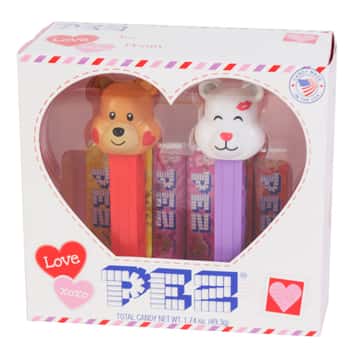 Pez Valentine Bears Twin Pack Gift Set 2 Bear Dispensers 6pk Pez Candy