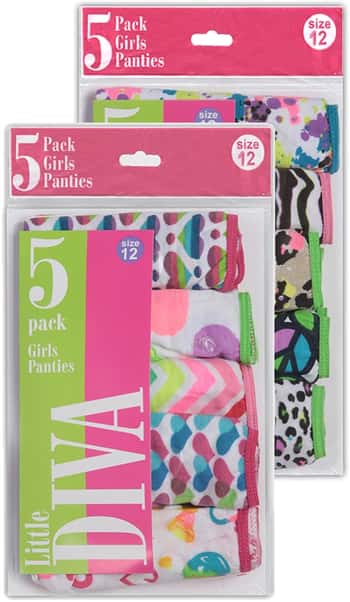 5-pack Cotton Briefs - Pink/glitter - Kids