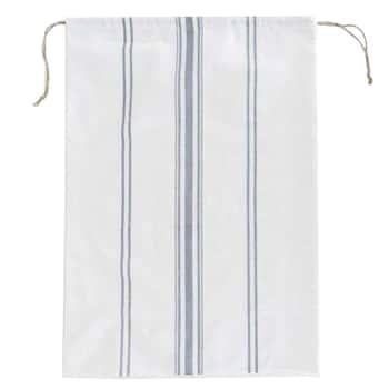 Laundry Bag Linen Drawstring 17x24 Stripes White/black ($10.50)