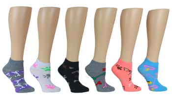 Women's Low Cut Novelty Socks - Bone Print - Size 9-11