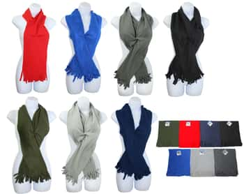 Premium Fleece Scarves - Solid Colors - 60" x 12"