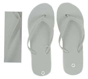 Women's Matte Silver Wedding Flip Flops - Closeout