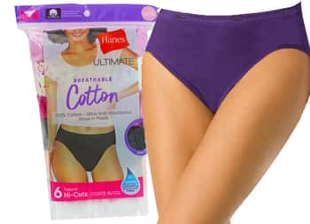 Hanes Hi-Cut Panties Panty 10 Pack Womens Underwear Assorted Colors Value  Cotton