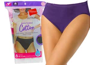 Women's underwear: Hanes cotton or nylon briefs, various sizes & colors 5 -  6 pk