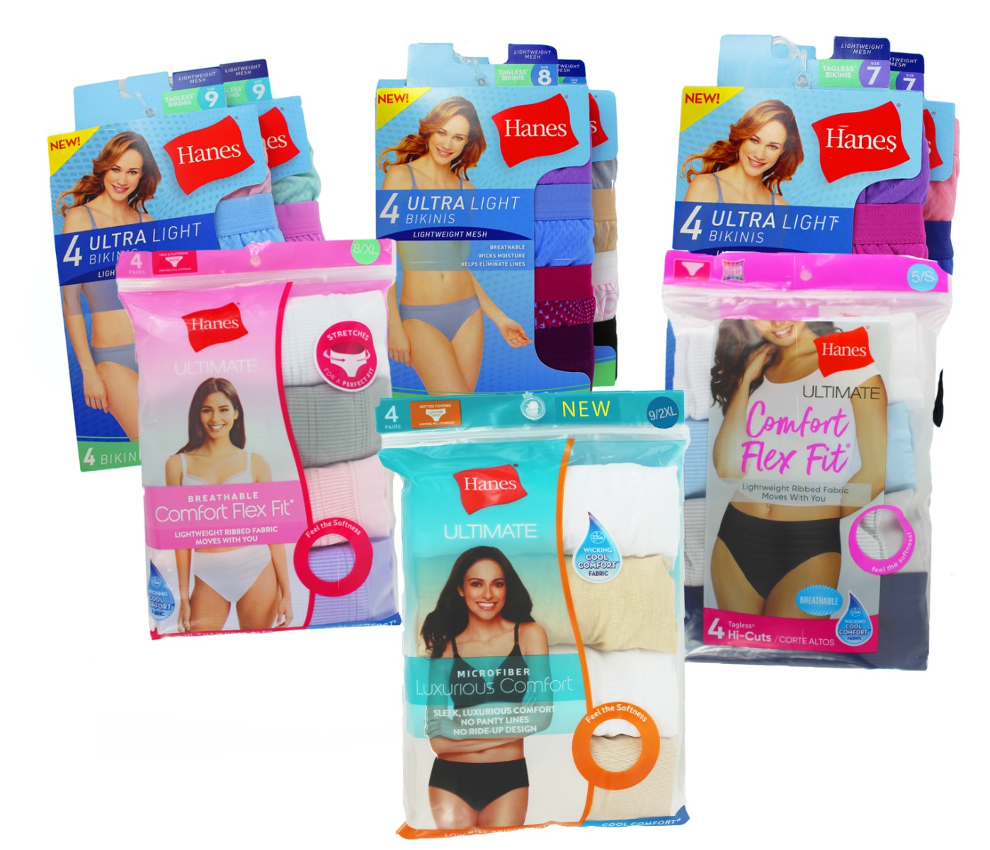 Hanes Women s Underwear 4 Packs Sizes 5 9 Choose Your