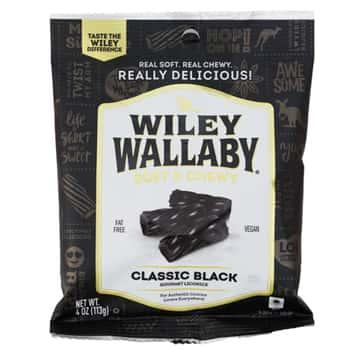 Licorice Wiley Wallabyblack 4 Oz Peg Bag