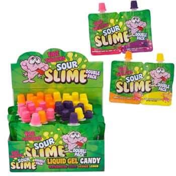 Sour Slime Liquid Gel Candy 2pk In Counter Display 4 Assorted Flavors 8 Displays Per Case