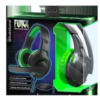 Force Stereo Gaming Headphones with Microphone in Black and Green