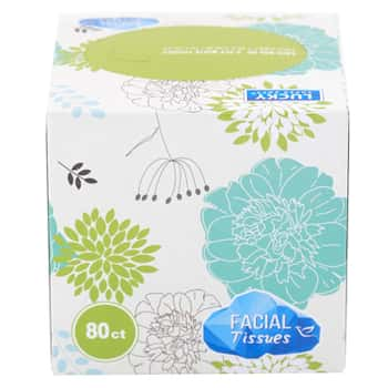 Facial Tissue 80ct Cube Box Lucky Super Soft