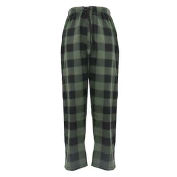 Men's Buffalo Check Plaid Flannel Pajama Pants - Green & Black - Sizes Small-2XL