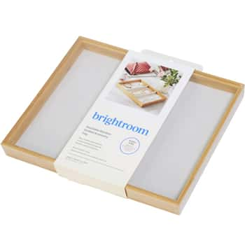 Stackable Bamboo Divided Accessory Tray With Brushed Fabric Lining 12l X 9w X 1-1/4h