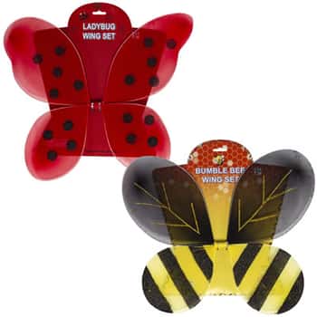Wings Ladybug/bee 2ast Kids Size/tie On Card