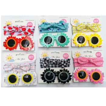 Girls Glasses W/headband Daisy Shaped 6 Ast 12pc/ Mdsg Strip/tcd