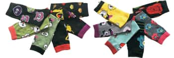 Women's Plus Size Crew Novelty Socks - Monster Print - 6-Pair Packs - Size 10-13