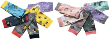 Women's Plus Size Crew Novelty Socks - Bee & Royal Print - 6-Pair Packs - Size 10-13