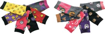 Women's Plus Size Crew Novelty Socks - Emoji & Funny Bunny Print - 6-Pair Packs - Size 10-13